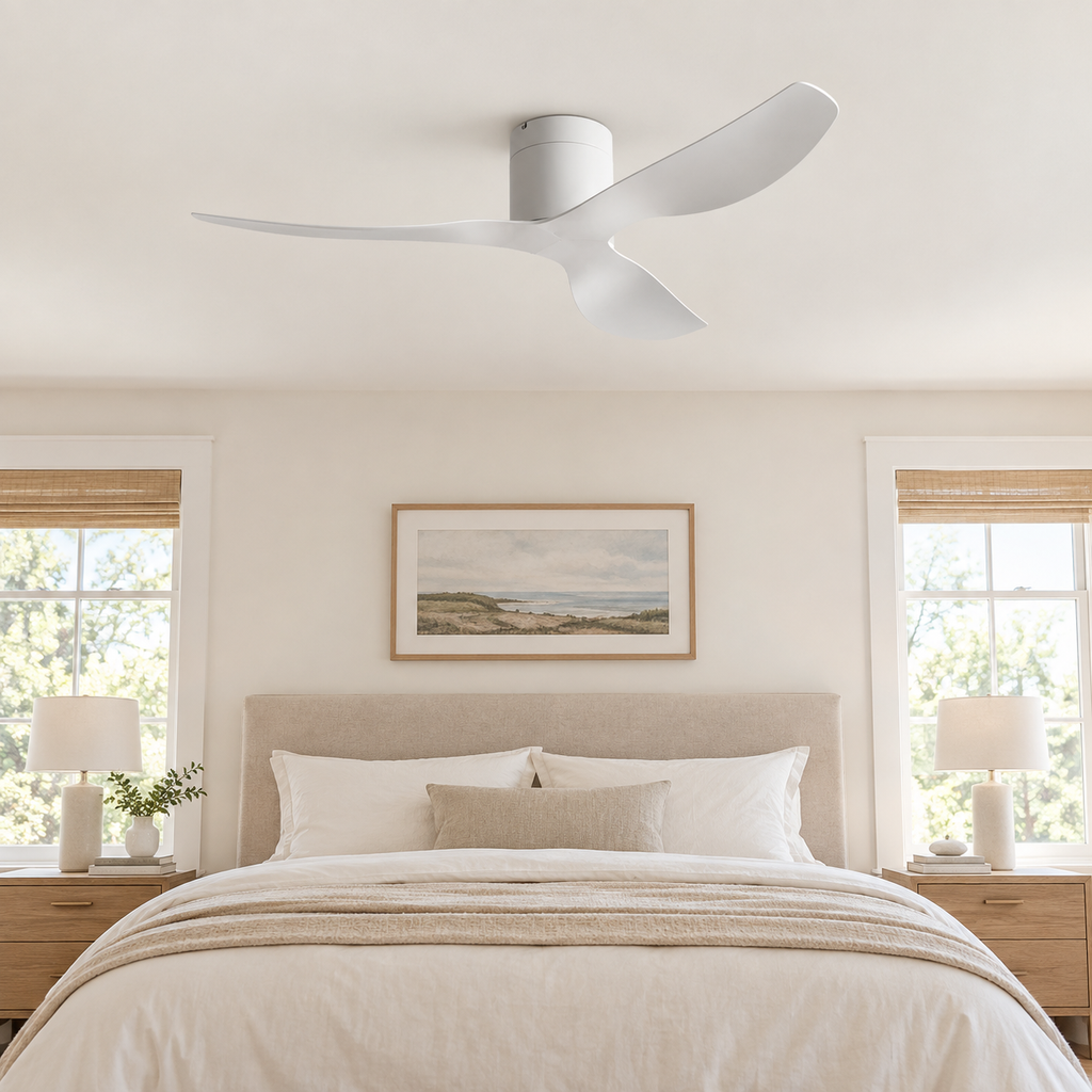 45/52 inch Modern Stylish LED Ceiling Fan with Light Remote Control 3 Blades Quiet Modern Design for Living Room Bedroom - Chambre
