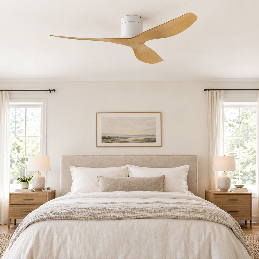 45/52 inch Modern Stylish LED Ceiling Fan with Light Remote Control 3 Blades Quiet Modern Design for Living Room Bedroom - Chambre