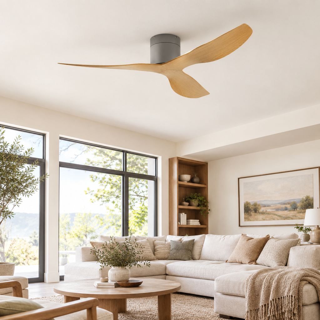 45/52 inch Modern Stylish LED Ceiling Fan with Light Remote Control 3 Blades Quiet Modern Design for Living Room Bedroom - Salon