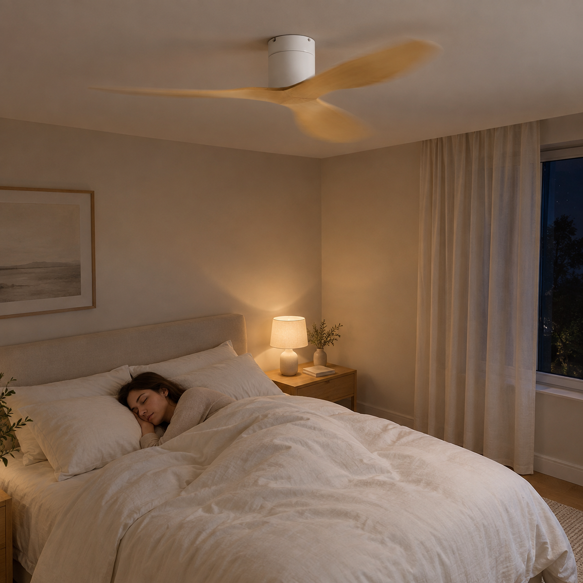 45/52 inch Modern Stylish LED Ceiling Fan with Light Remote Control 3 Blades Quiet Modern Design for Living Room Bedroom - Image 2 Image
