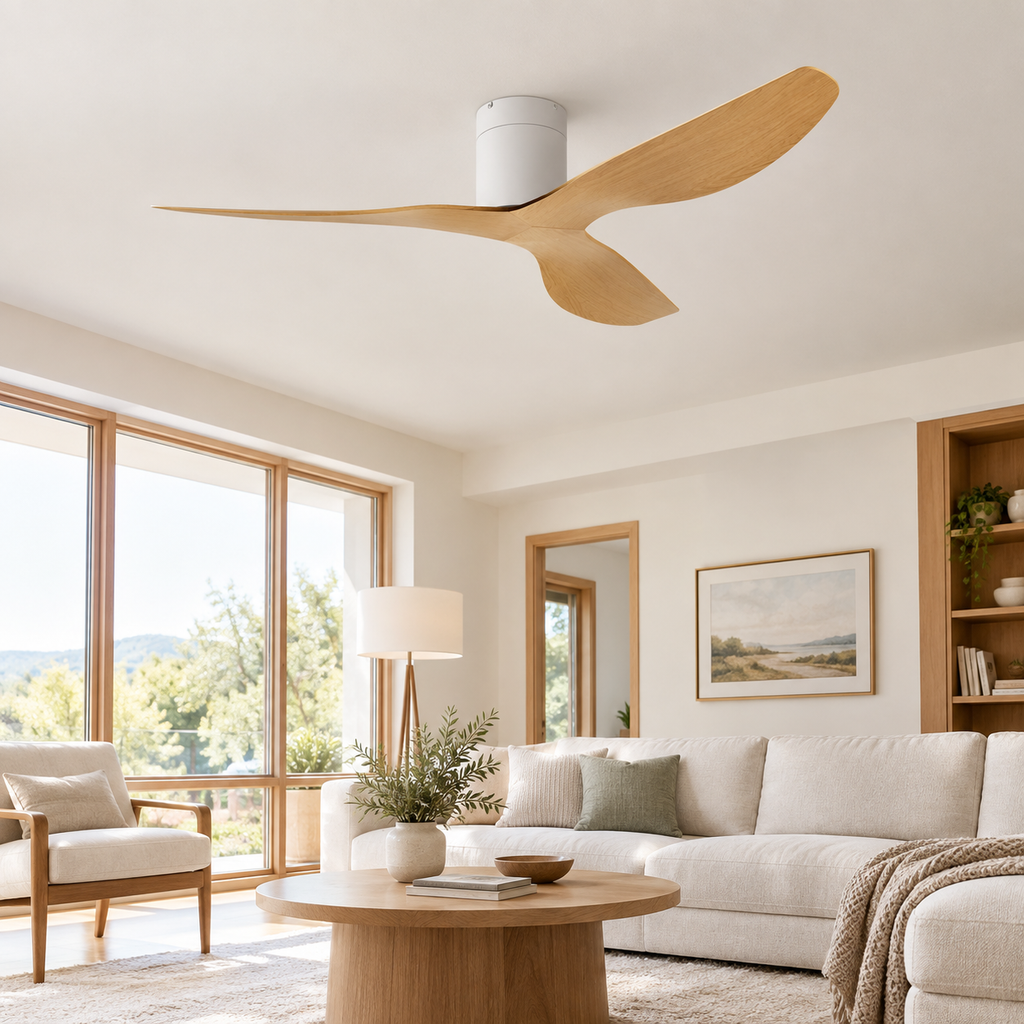 45/52 inch Modern Stylish LED Ceiling Fan with Light Remote Control 3 Blades Quiet Modern Design for Living Room Bedroom - Salon