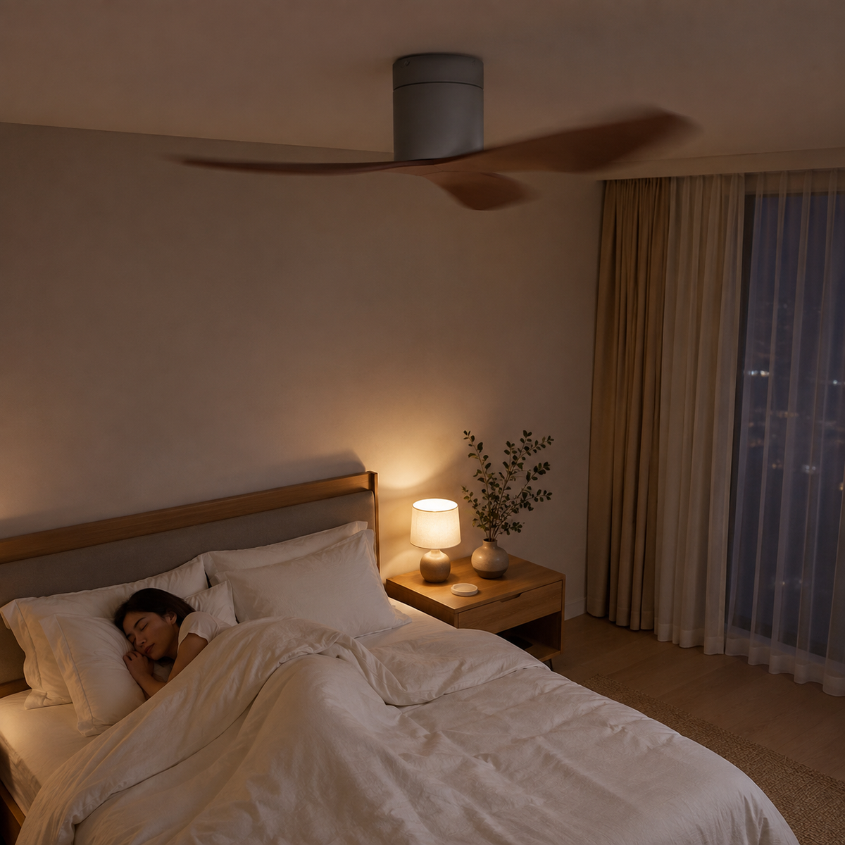 45/52 inch Modern Stylish LED Ceiling Fan with Light Remote Control 3 Blades Quiet Modern Design for Living Room Bedroom - Image 2 Image