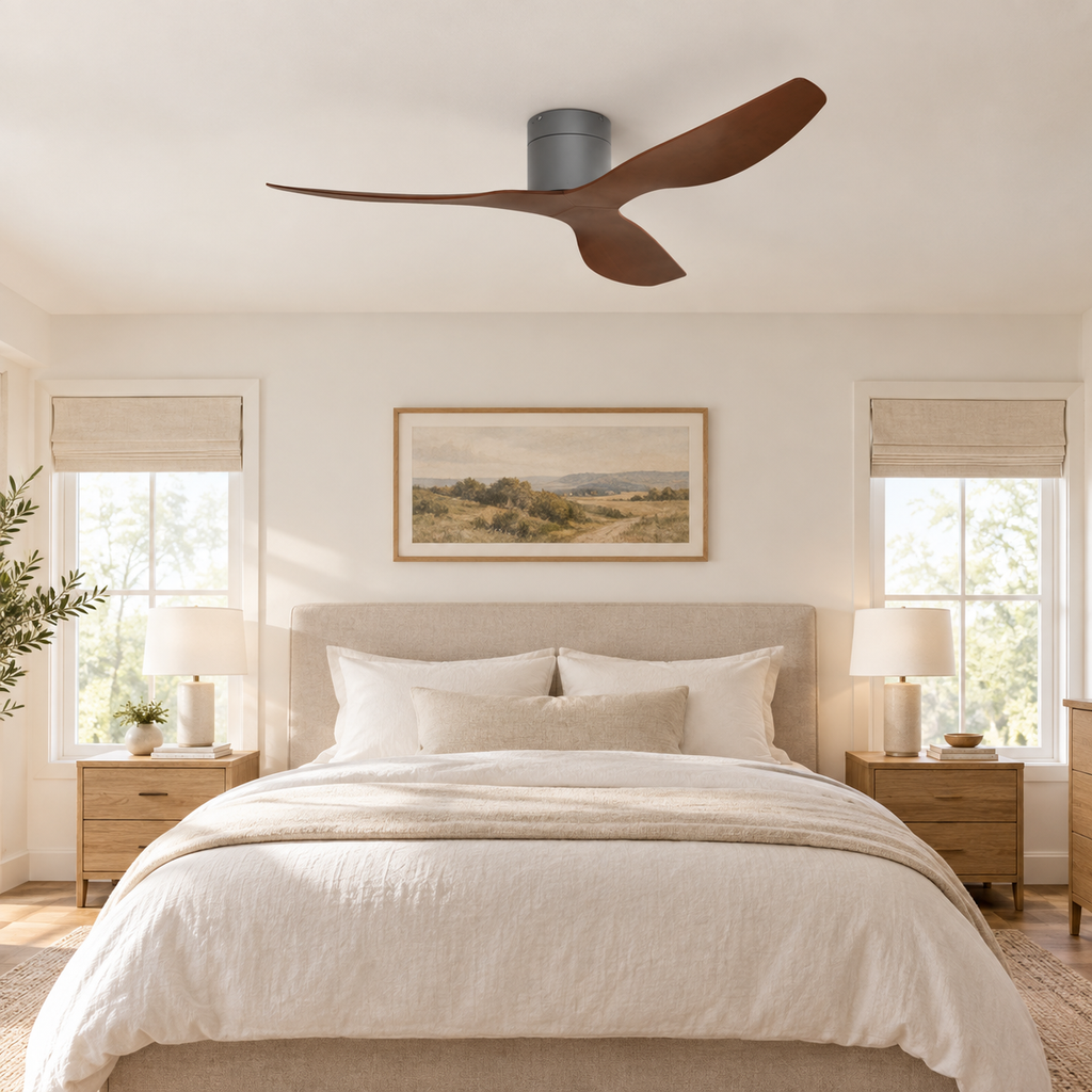 45/52 inch Modern Stylish LED Ceiling Fan with Light Remote Control 3 Blades Quiet Modern Design for Living Room Bedroom - Chambre