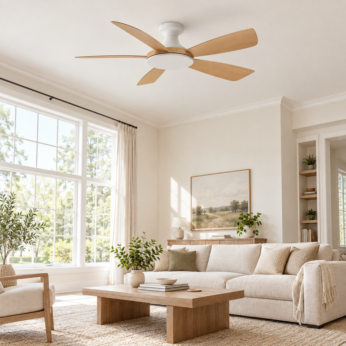 46/56Inch Low Floor Ceiling Fan Light Modern Black ABS Blade DC Remote Control Led Fan Lights Restaurant The bedroom 110V 220V - Image 1 Image