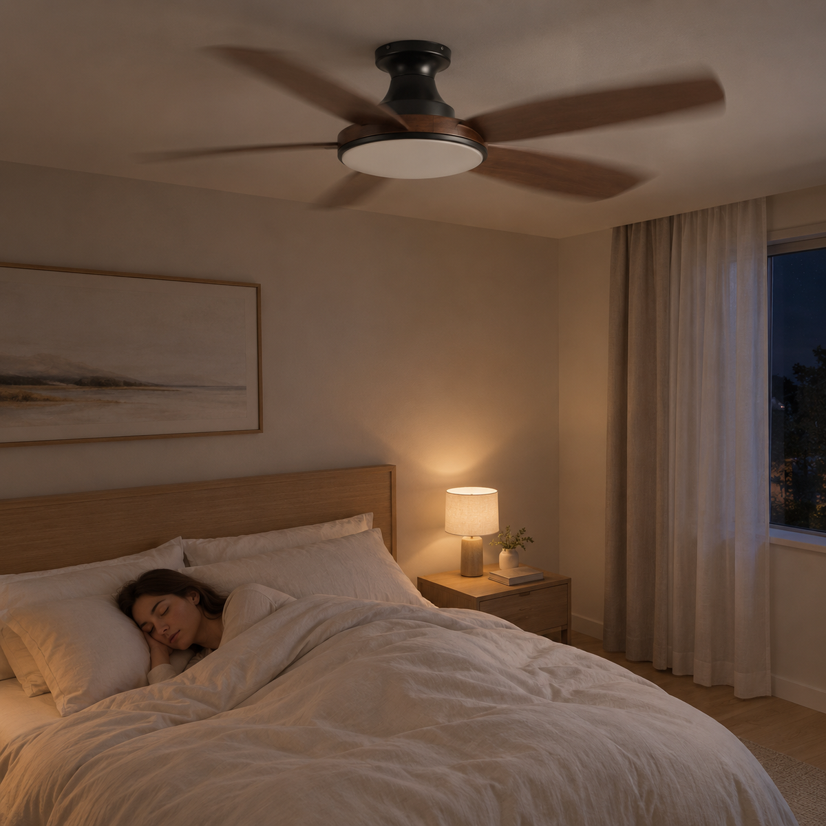 46/56Inch Low Floor Ceiling Fan Light Modern Black ABS Blade DC Remote Control Led Fan Lights Restaurant The bedroom 110V 220V - Image 2 Image