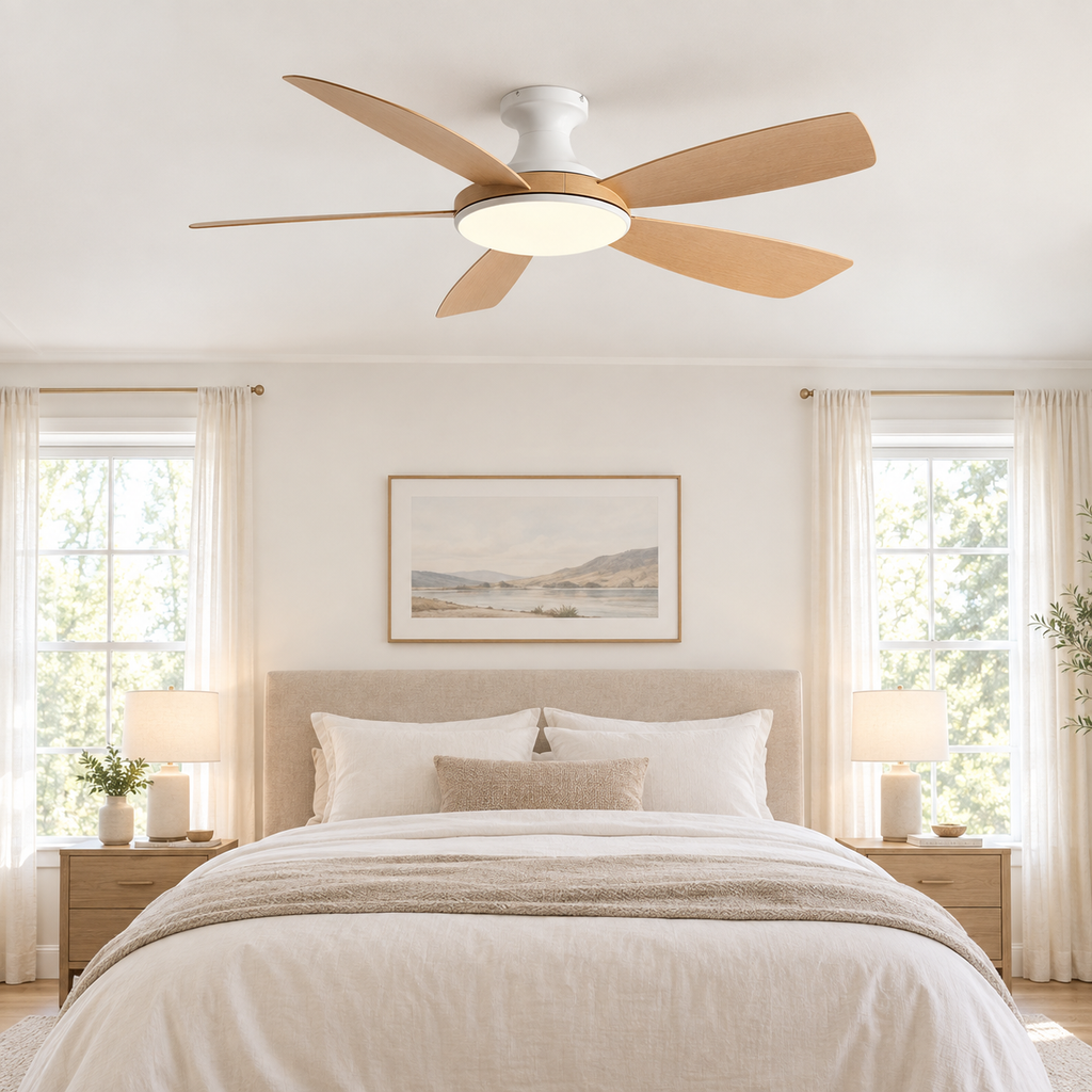 46/56Inch Low Floor Ceiling Fan Light Modern Black ABS Blade DC Remote Control Led Fan Lights Restaurant The bedroom 110V 220V - Chambre