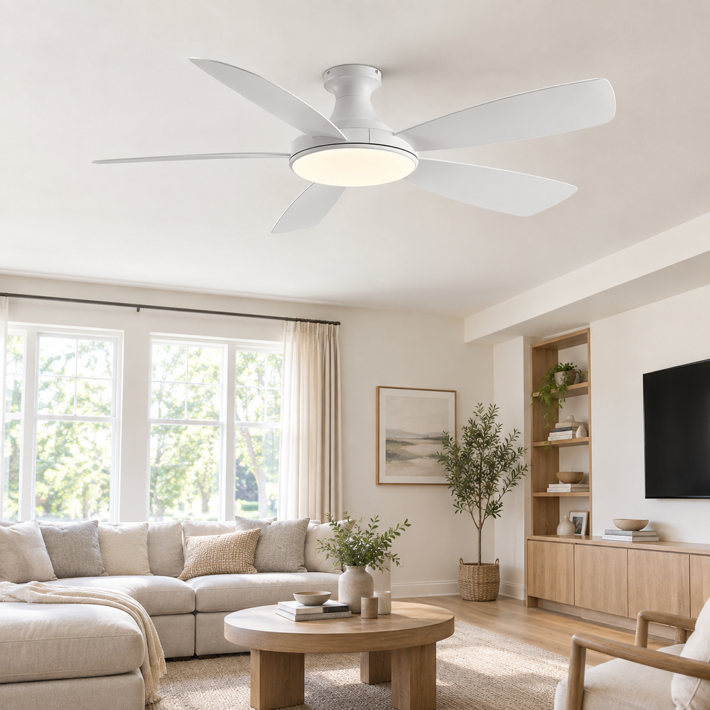 46/56Inch Low Floor Ceiling Fan Light Modern Black ABS Blade DC Remote Control Led Fan Lights Restaurant The bedroom 110V 220V - Salon