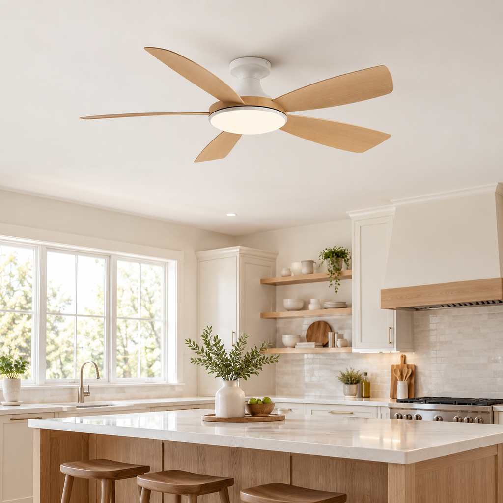 46/56Inch Low Floor Ceiling Fan Light Modern Black ABS Blade DC Remote Control Led Fan Lights Restaurant The bedroom 110V 220V - Cuisine