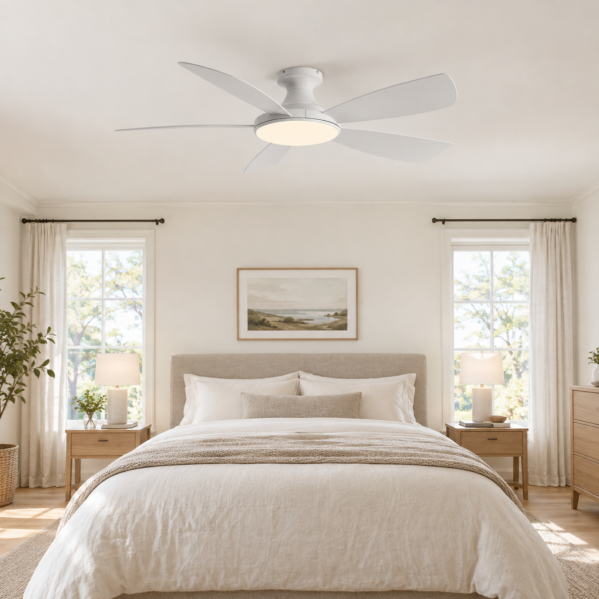 46/56Inch Low Floor Ceiling Fan Light Modern Black ABS Blade DC Remote Control Led Fan Lights Restaurant The bedroom 110V 220V - Chambre