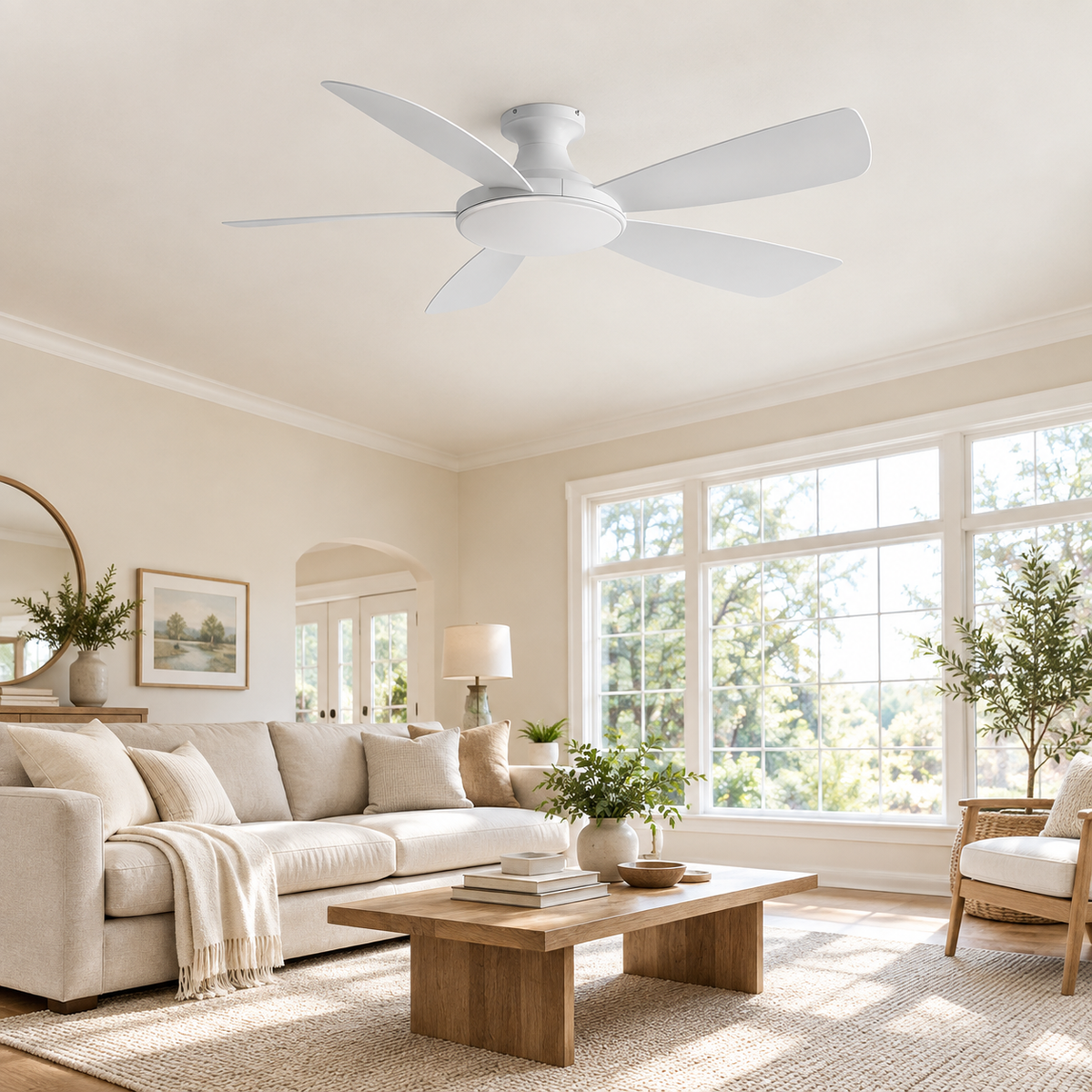 46/56Inch Low Floor Ceiling Fan Light Modern Black ABS Blade DC Remote Control Led Fan Lights Restaurant The bedroom 110V 220V - Image 1 Image