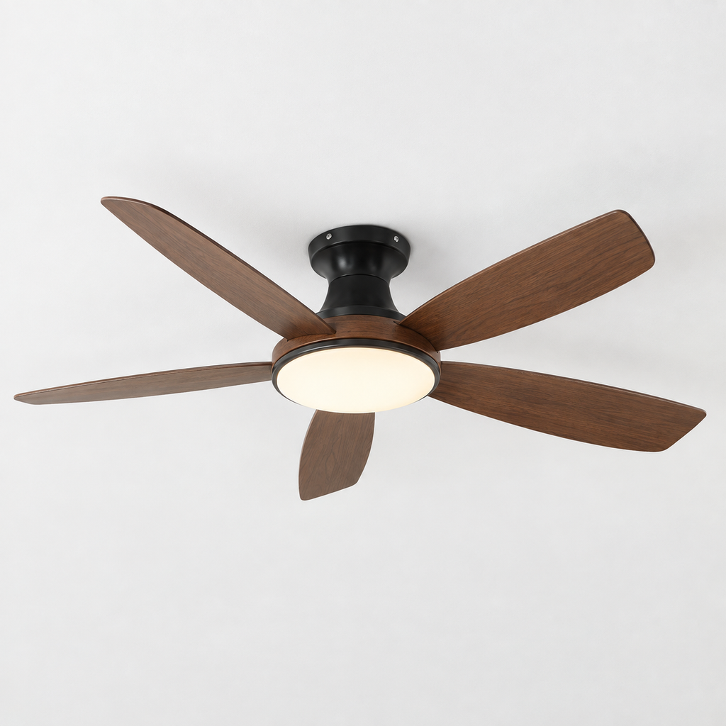 46/56Inch Low Floor Ceiling Fan Light Modern Black ABS Blade DC Remote Control Led Fan Lights Restaurant The bedroom 110V 220V - Packshot