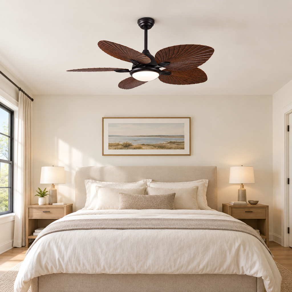 52in Industrial Ceiling Fan with Light with Remote Vintage Ceiling Fan Lamp with 5 Blades for Kitchen Dining Room Living Room - Chambre