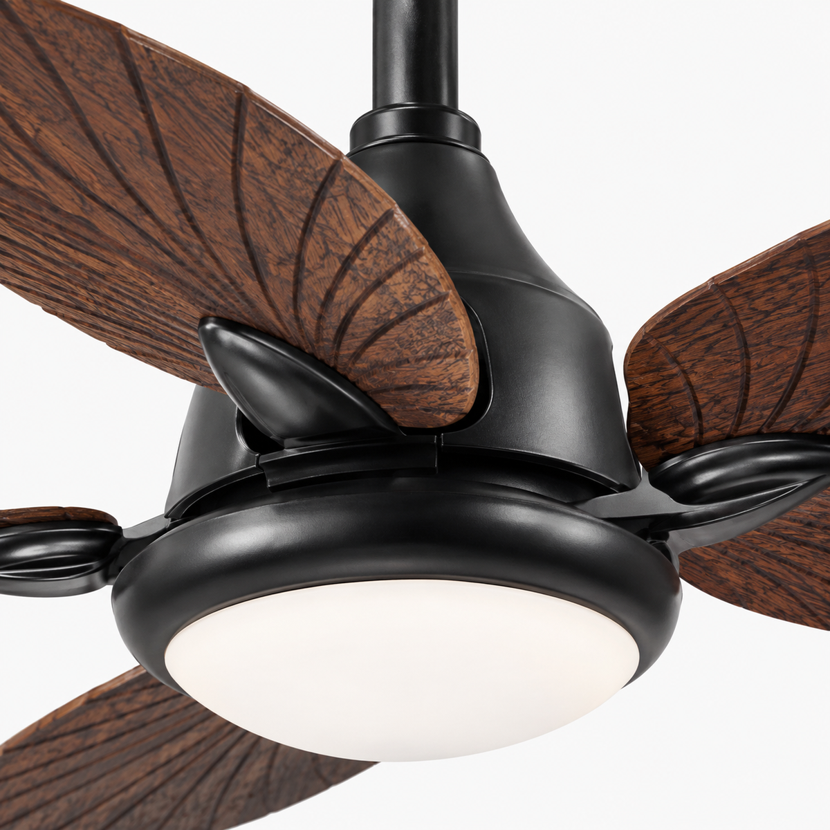 52in Industrial Ceiling Fan with Light with Remote Vintage Ceiling Fan Lamp with 5 Blades for Kitchen Dining Room Living Room - Close up 1