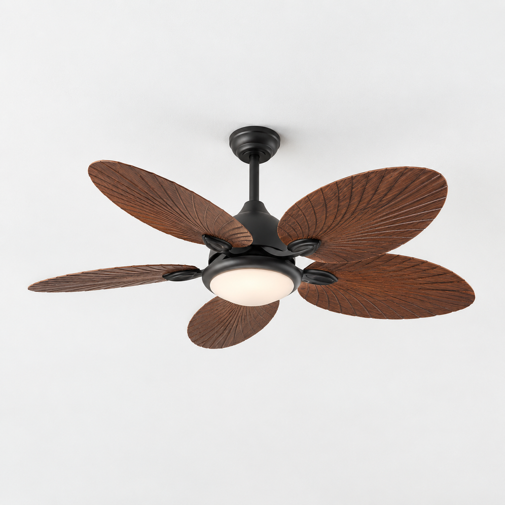 52in Industrial Ceiling Fan with Light with Remote Vintage Ceiling Fan Lamp with 5 Blades for Kitchen Dining Room Living Room - Packshot