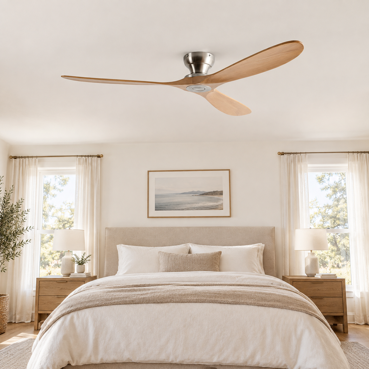 Rowan - Modern Wood Ceiling Fan - Chambre
