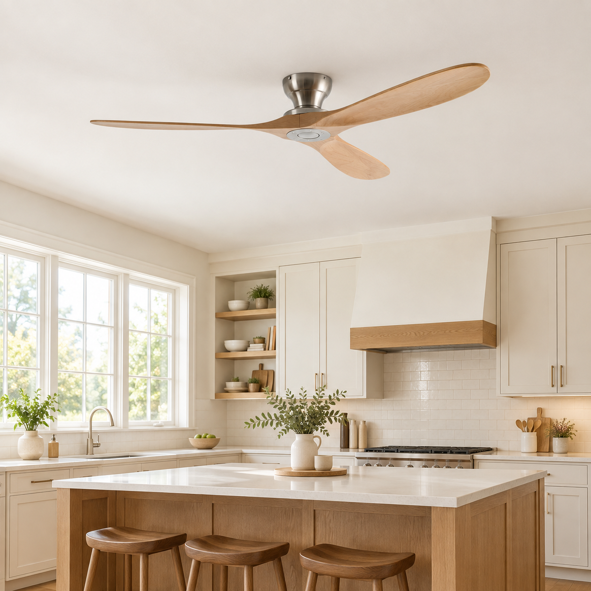 Rowan - Modern Wood Ceiling Fan - Cuisine