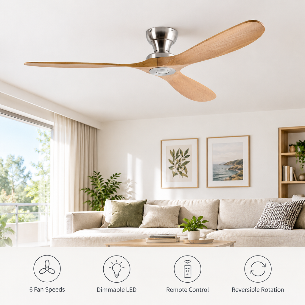 Rowan - Modern Wood Ceiling Fan - Fonctionnalitées