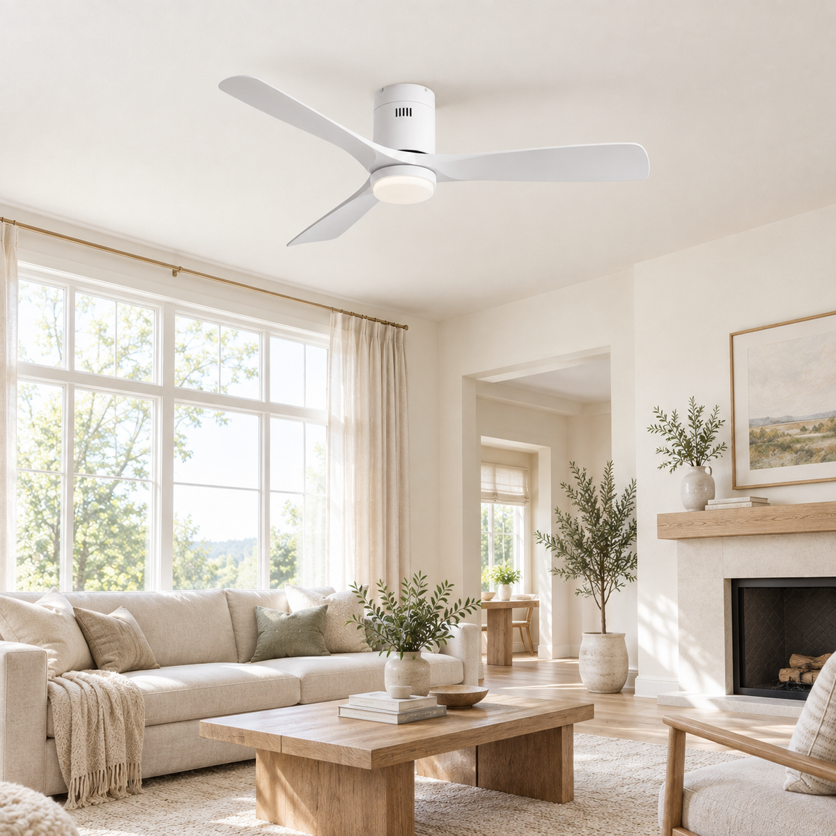 Sienna - Flush Mount Modern Ceiling Fan Light - Image 1 Image