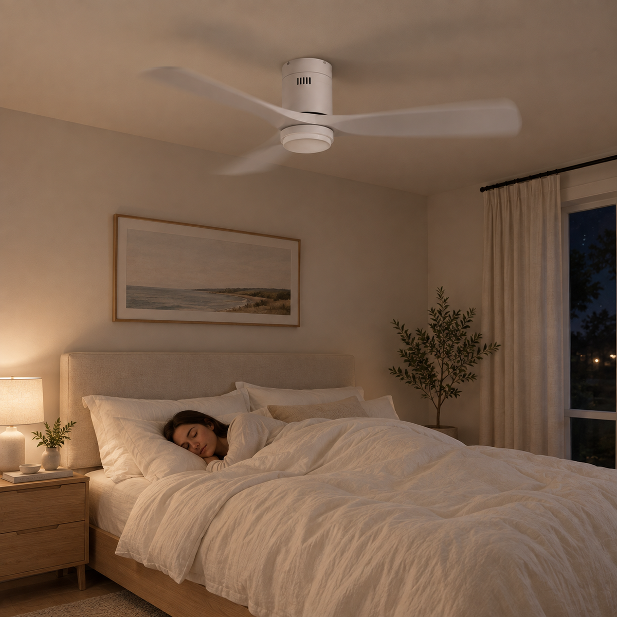 Sienna - Flush Mount Modern Ceiling Fan Light - Image 2 Image