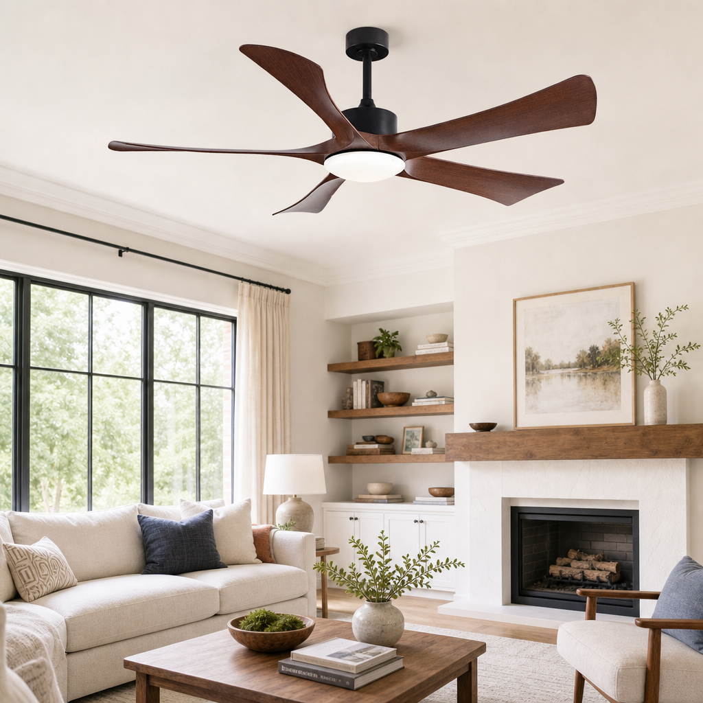 Vintage Industrial 42/52 Inch Ceiling Fan with 5 Blades Light And Remote Control for Coffee Shop Home Hotel Office Ventilator - Salon
